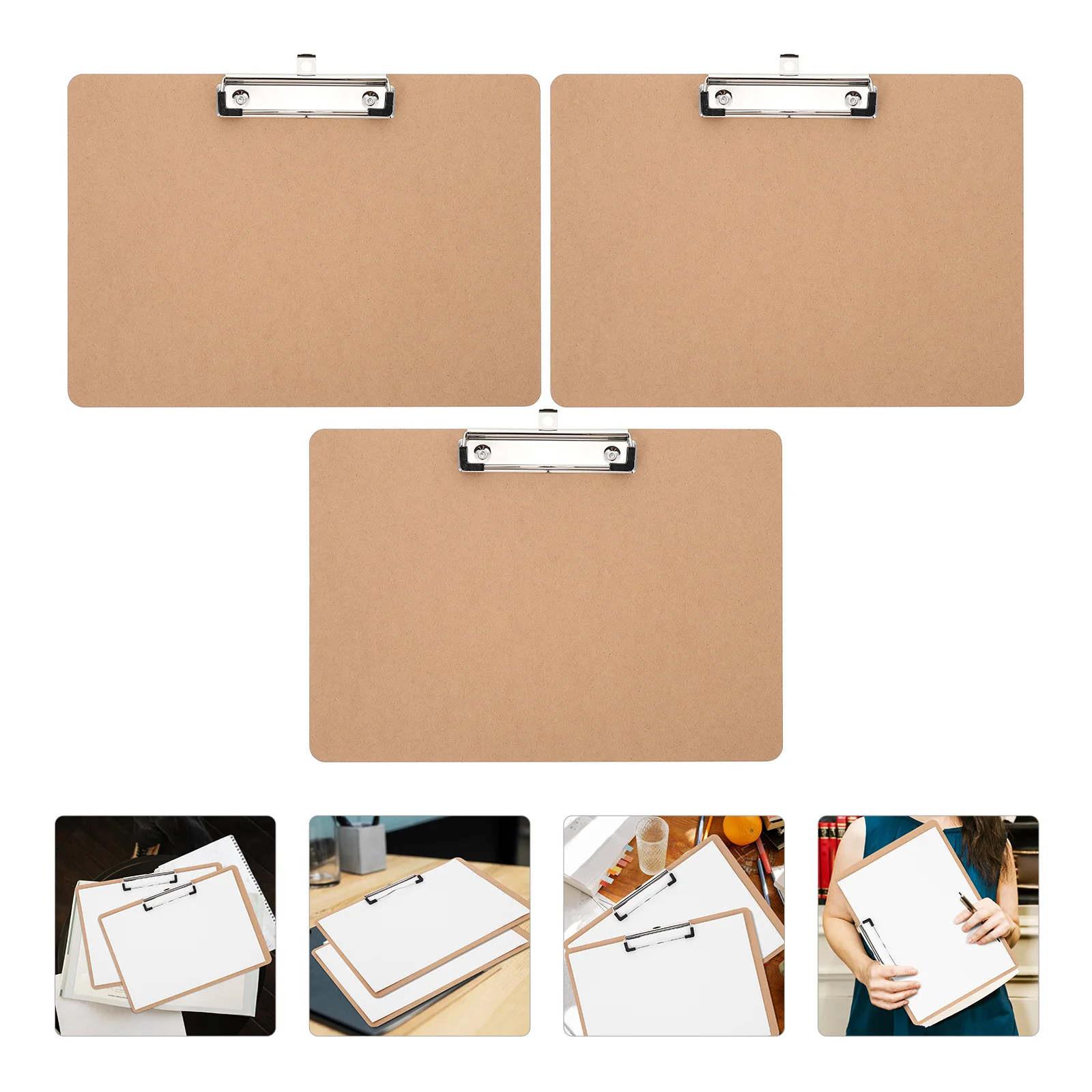 

3 Pcs Writing Board Practical Clipboard Clipboards Document Hard Portable Horizontal Design Students