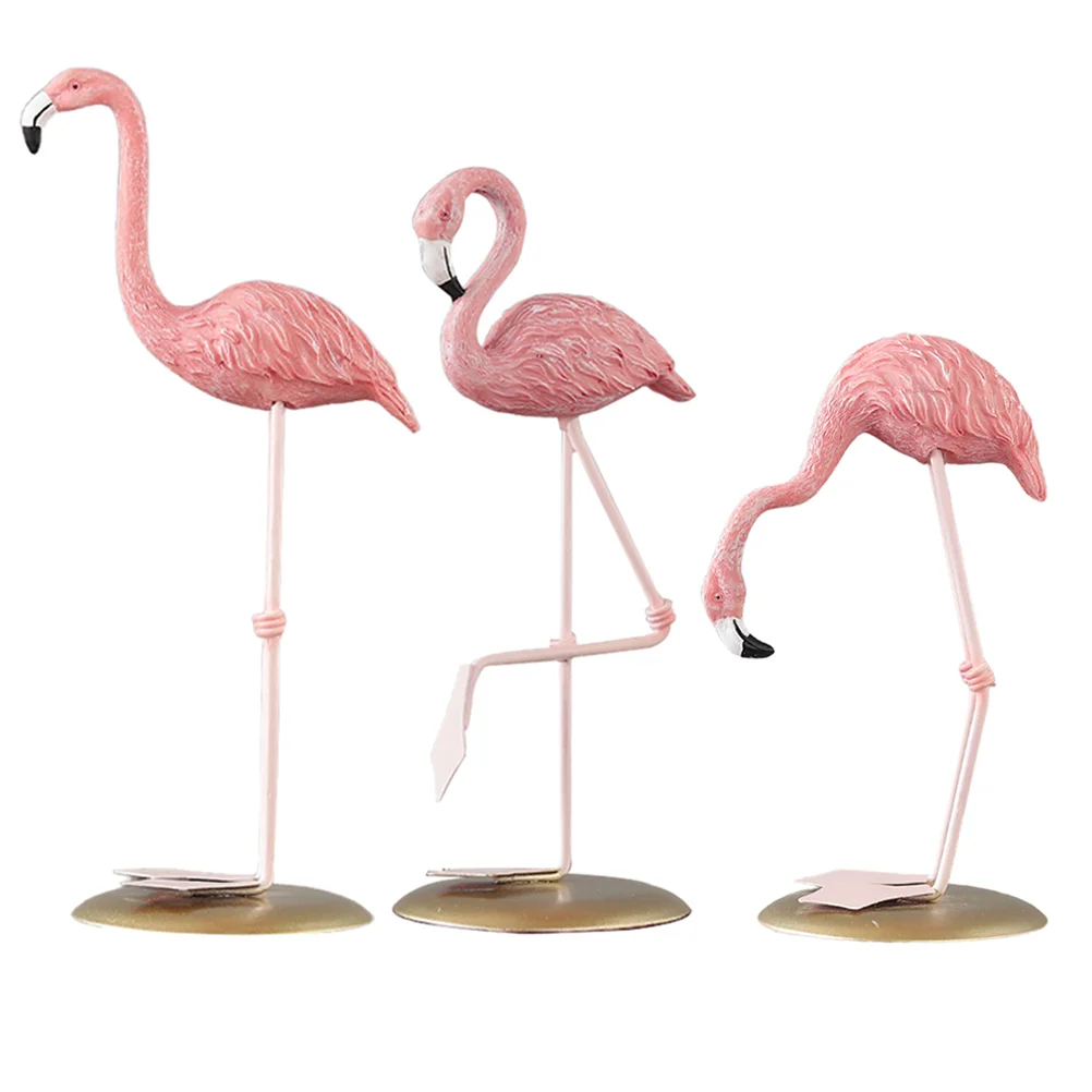 

Vivid Flamingo Ornament Resin Flamingo Statue Decoration Cute Miniature Flamingo Ornament Desktop Resin Craft Decor