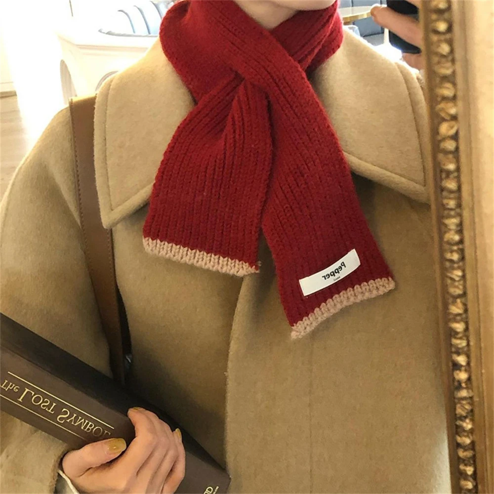 

1Pc Knit Crossover Scarf Winter Warm Scarf Women Knit Wool Shawl Scarf Children Neck Collar Keep Warm Accessories Christmas Gift