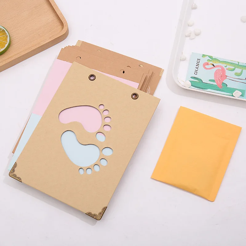 Little feet Personalized Wooden Printed Photo Album for Baby Memory Book DIY First Year Journal Unique Gift Baby Shower Birthday