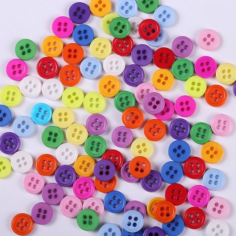 100pcs DIY Round Plastic Buttons 4 Holes Sewing Clothes Button for Crafts ASE 100pcs DIY Round Plastic Buttons 4 Holes Sewing Clothes Button for Crafts ASE