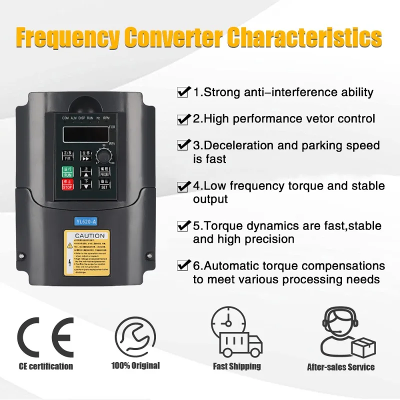 

VFD Inverter 1.5kw/2.2kw 220v Frequency Converter Single Phase Input 3 Phase Output Variable Frequency Drive For Spindle Motor