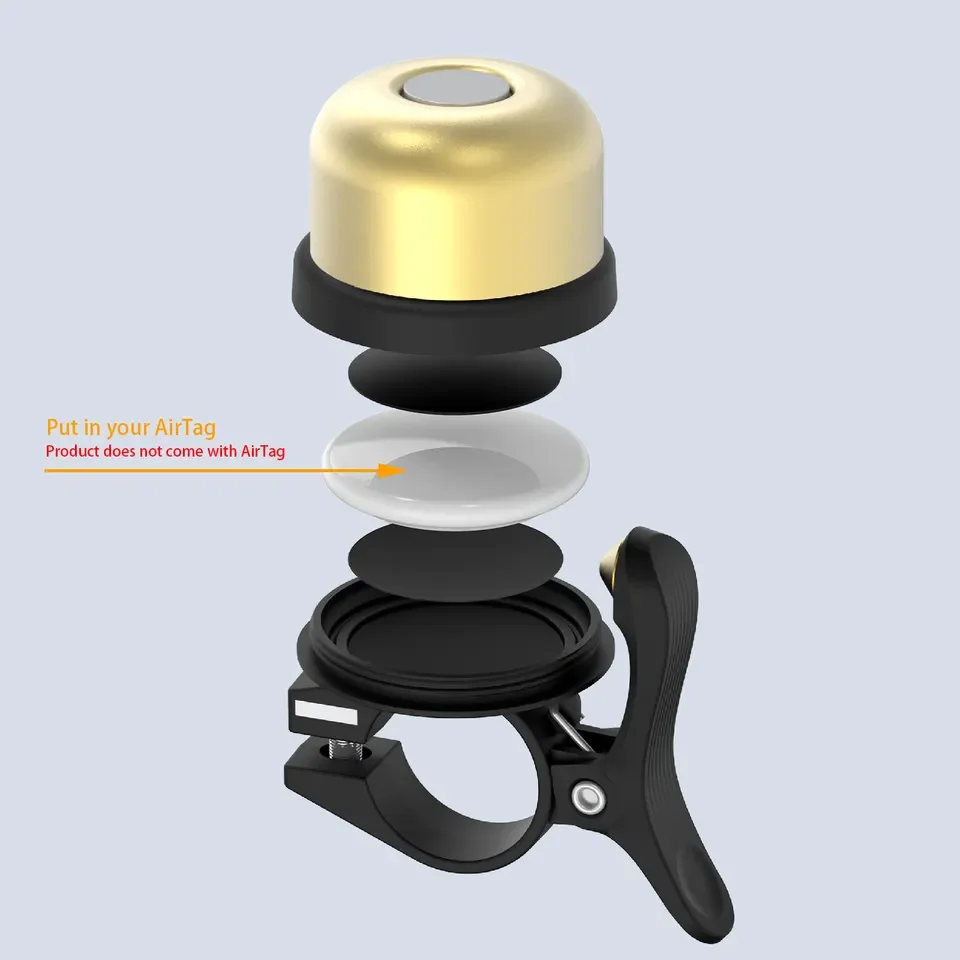 TWOOC Bicycle Bell for Apple AirTag Holder Hidden in Bell Bicycle Anti-Theft Road Approved Tool Included bicycle bell,mountain bike bell,bicycle accessories