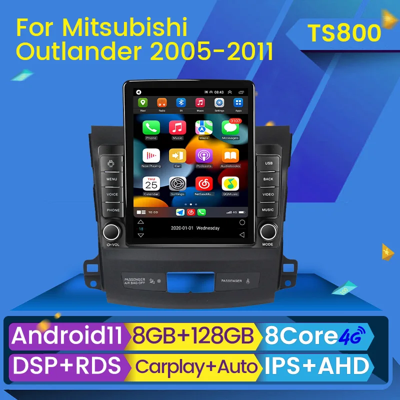 8G+128G Android Auto Car Radio Multimidia For Mitsubishi Outlander xl 2 2005-2011 Citroen C-Crosser Carplay 2din autoradio |