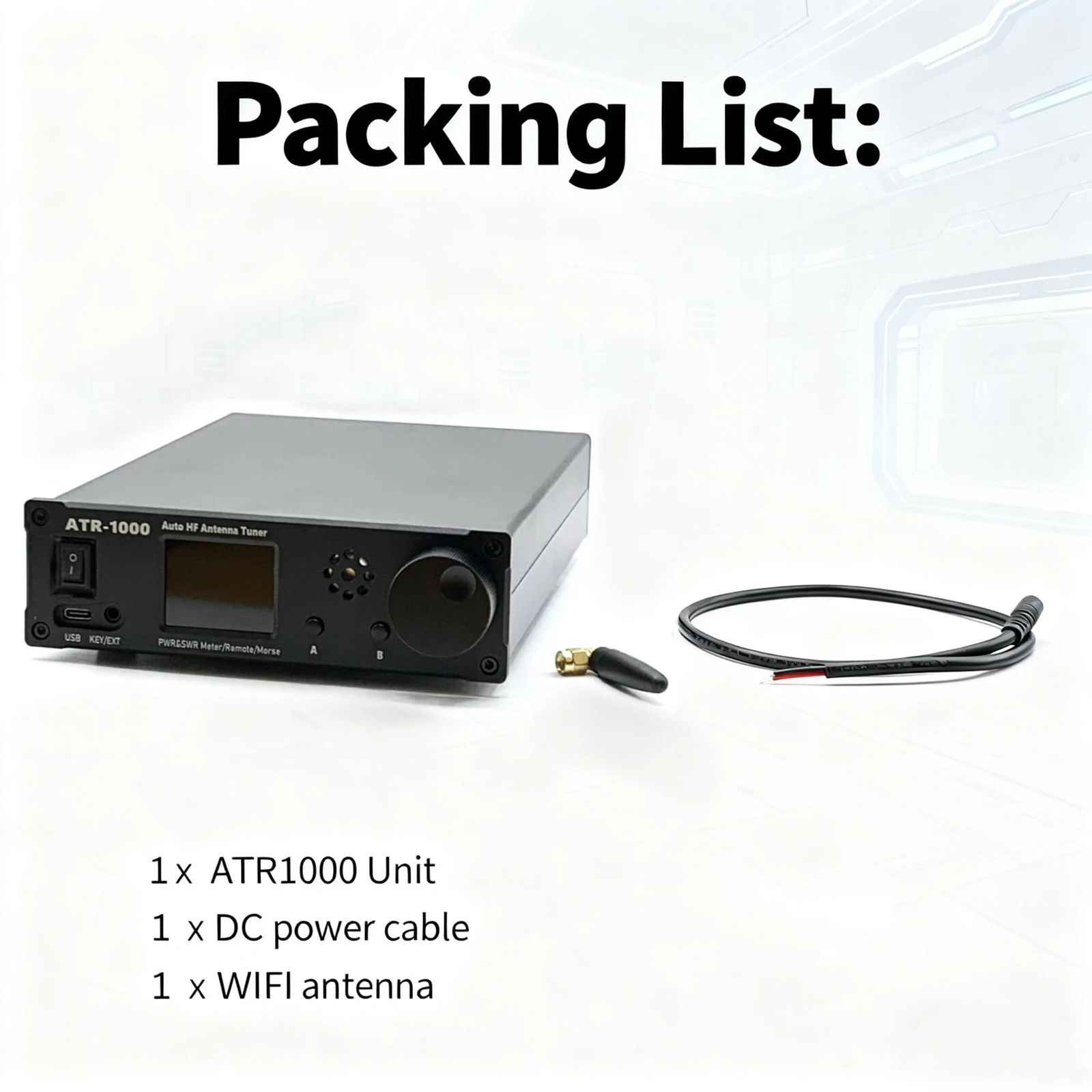 AMNVOLT ATR1000 1000W 1.8-30MHz Automatic Antenna Tuner Lightweight HF Shortwave Radio Tuner WIFI Remote Control Support