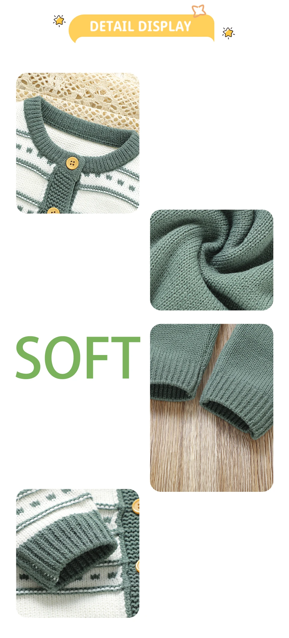 Winter Baby Kleidung Sets Herbst Lange Ärmel Stricken Pullover Jacken + Strampler Infant Jungen Mädchen 2 stücke Outfits Kleinkind Outwear anzüge – Detail 5