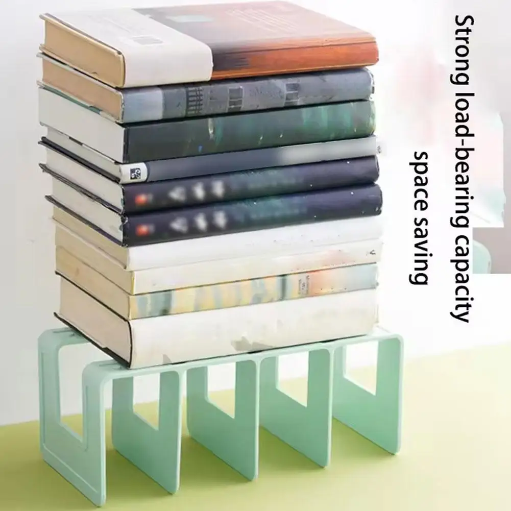 Organizzatore per Libri a 4 Scomparti, Supporto in Plastica per Libri da Scrivania, Divisorio per Libreria, Porta Riviste, Organizzatore per Ufficio e Casa