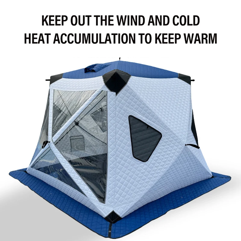Outdoor Winter Fishing Tent Camping 3-4 Person Windows Quick Opening Tent Windproof Waterproof Camping Gadgets