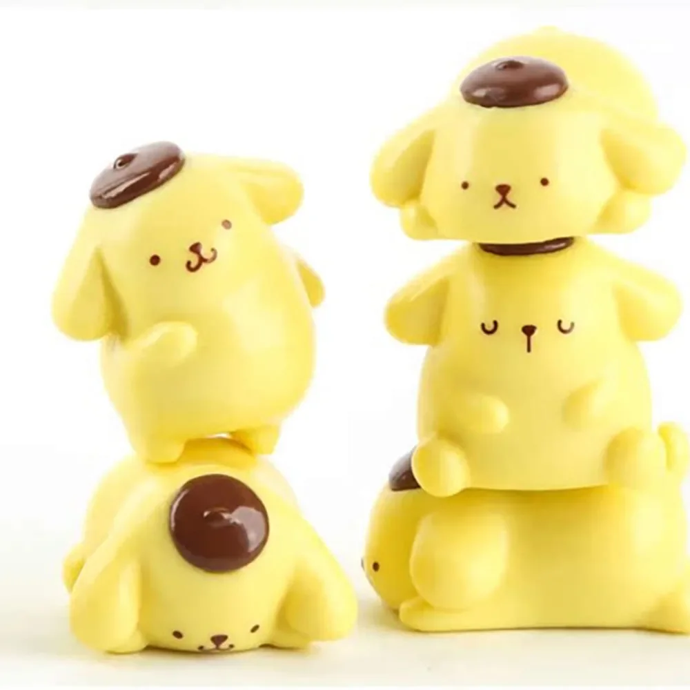 Sanrio pompón Purin Melody Little Twin Star, modelo de dibujos animados, decoración, juguetes de montaje, figura de Anime Kawaii, regalos de Navidad para niños