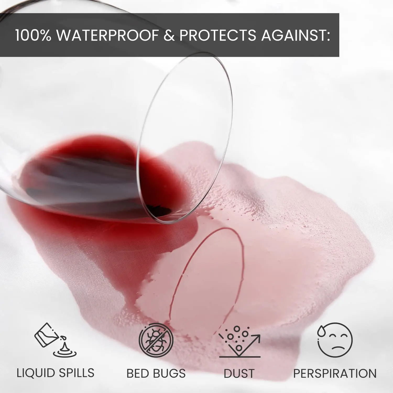2pcs Pillow Cover Waterproof Zipper Pillow Protector Bedbug Proof & Allergy Protection Pillowcase 3