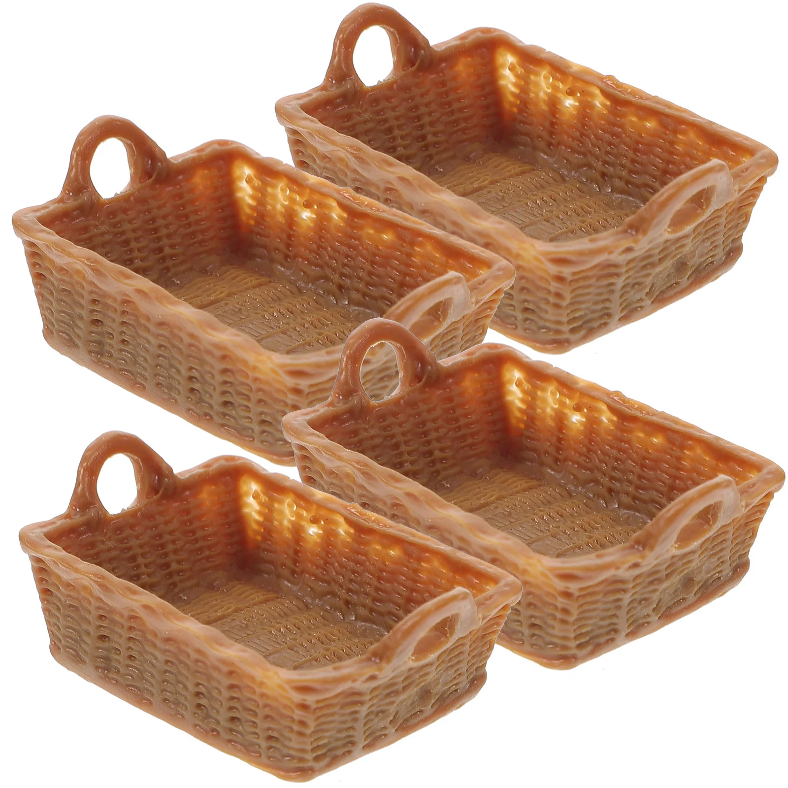 

4pcs House Baskets 1/12 Scale Miniature Resin Fruit Vegetable Basket Models