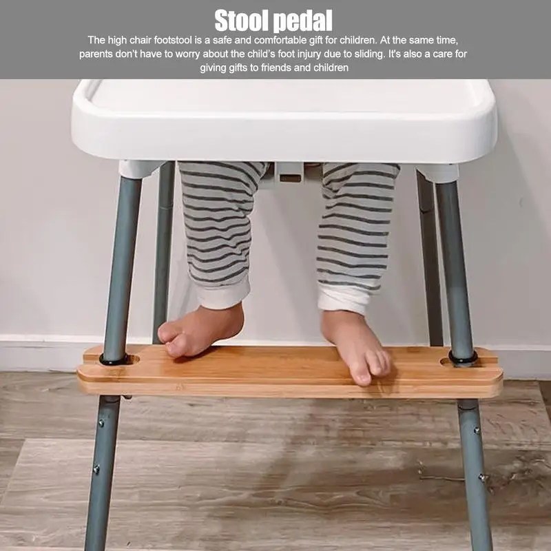 Adjustable Wooden Baby High Chair Footrest