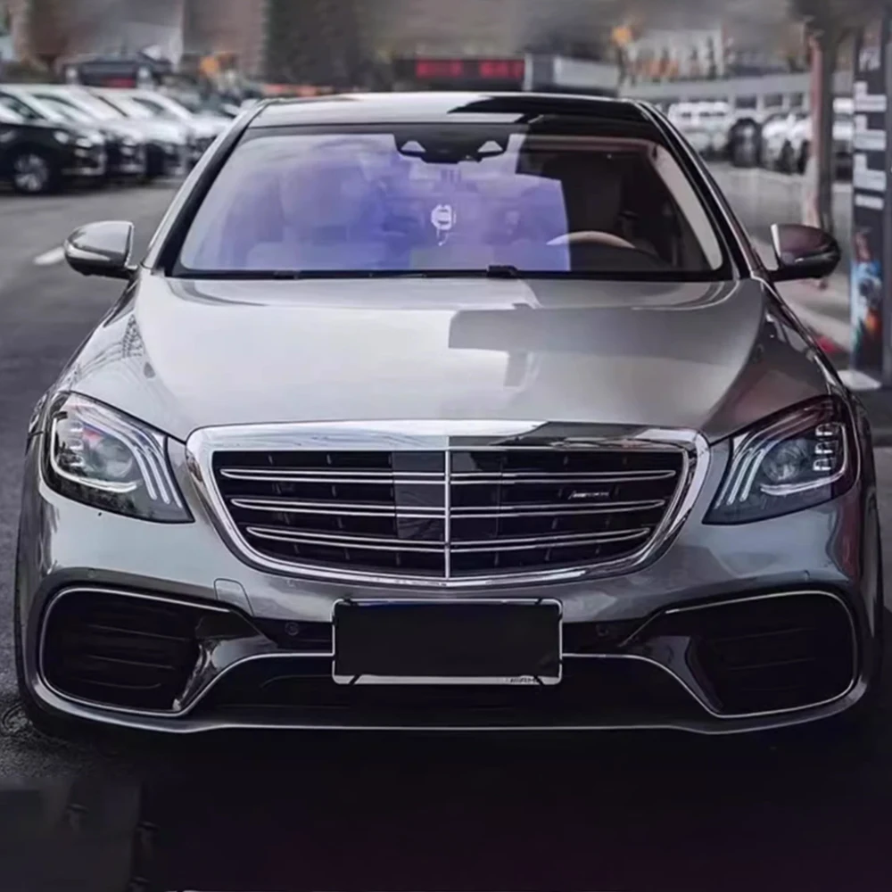 메르세데스-벤츠 W222 S클래스 S320 S400 S350 S500 S450 S600 2014-2020 AMG 스타일 후드 튜닝 바디 키트용 자동차 프론트 그릴