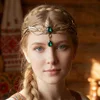 Fashion Vintage King Round Elves Crown Baroque Forehead Goddess Tiaras Leaf Elegant Alloy Rhinestone Headdress Special Occasions