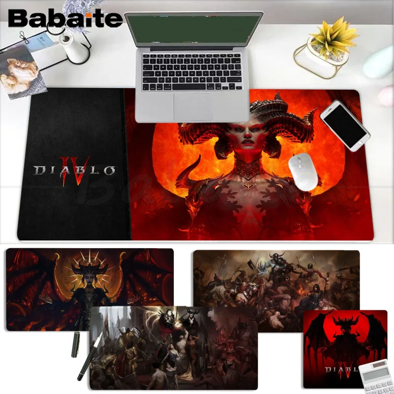 

Diablo 4 Mousepad girl pad Keyboards Mat Rubber Gaming mousepad Desk Mat Size for large Edge Locking Game Keyboard Pad