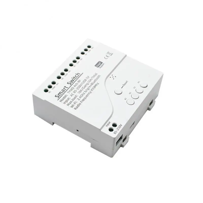 

Умный коммутационный модуль Tuya Zigbee, 4-канальное реле с Wi-Fi, на DIN-рейке, работает с Alexa Google Zigbee Hub, 85-250 В