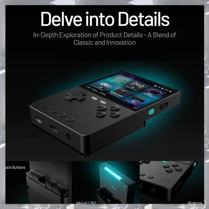BRICK Handheld Game Console 256GB Portable Linux Video Game Console 3.2Inch 1024X768 IPS Screen Retro Controller A