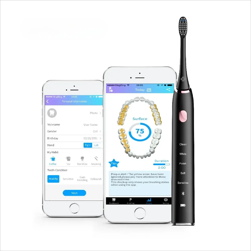 Bluetooth sonic electric toothbrush wireless travel luxury smart tooth brush for adult children teeth care