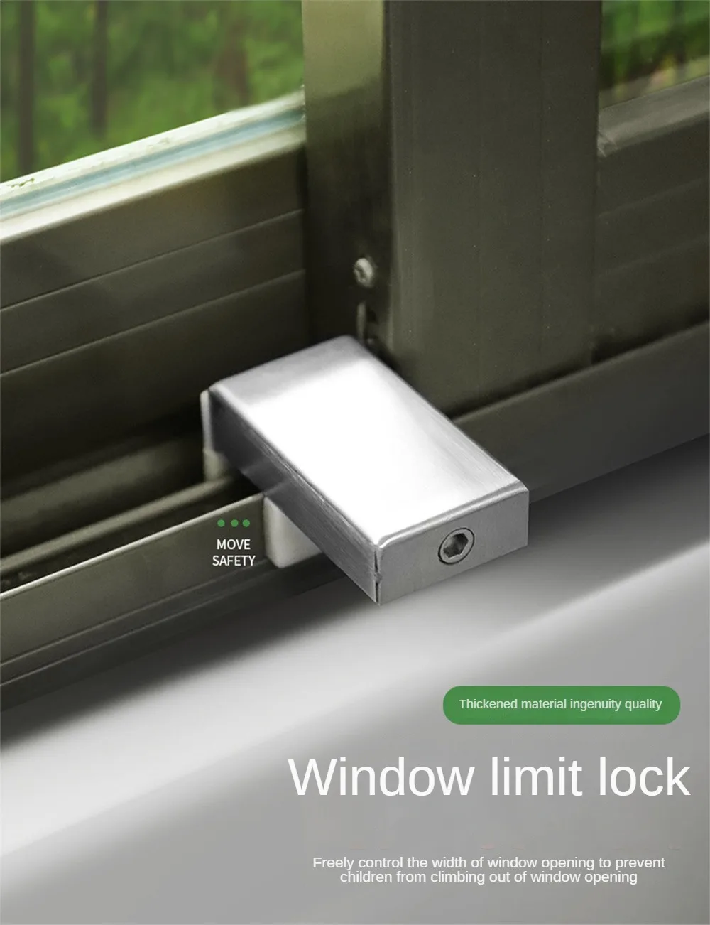 Description Picture 4 of itemAluminum Alloy Window Lock Stopper Sliding Window Anti-theft lock Window Sliding Door Baby Kids Child Safety Doors Lock