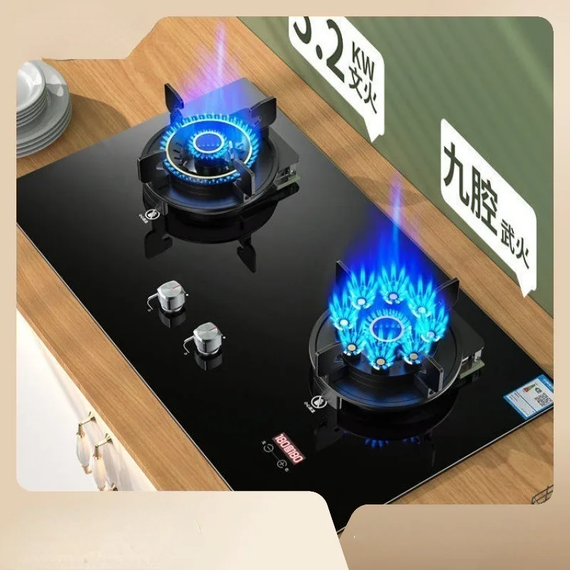 Fierce Fire Double Stove Desktop embedded Reversible furnace head Bottled liquefied gas pipeline natural gas Timing furnace 3