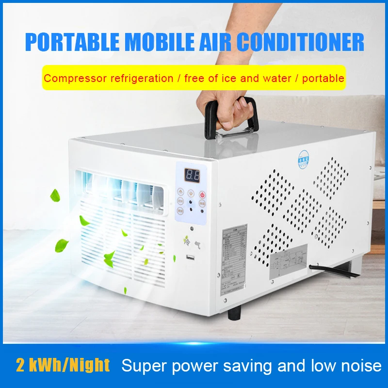 220V Mobile Small Air Conditioner 7m&sup2;Space Drainage free Remote Control Power Saving Mini Cooling Heating Air Refrigerator 400W