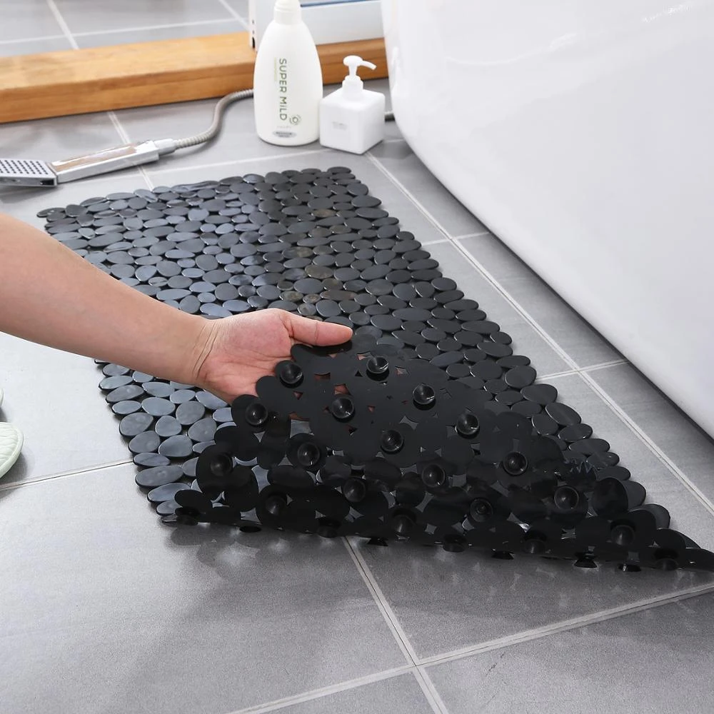 new Non Slip Shower Mat Large Strong Suction PVC Anti Slip Pad Bathtub Pebble