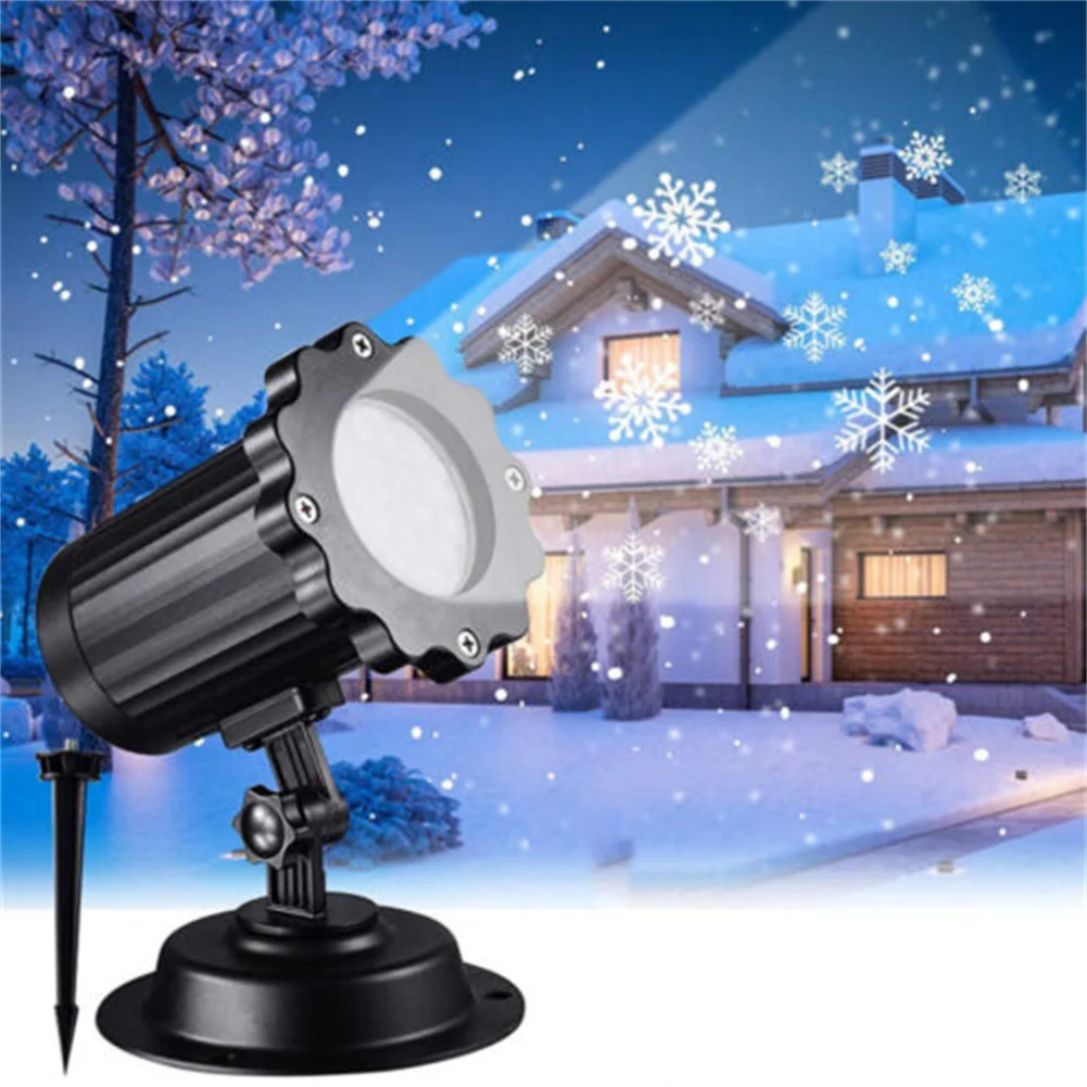 

YOUZI ABS LED 4W Outdoor Snowflake Pattern Projector Lamp IP65 Waterproof For Home Gaming Bedroom Kids Room Decor