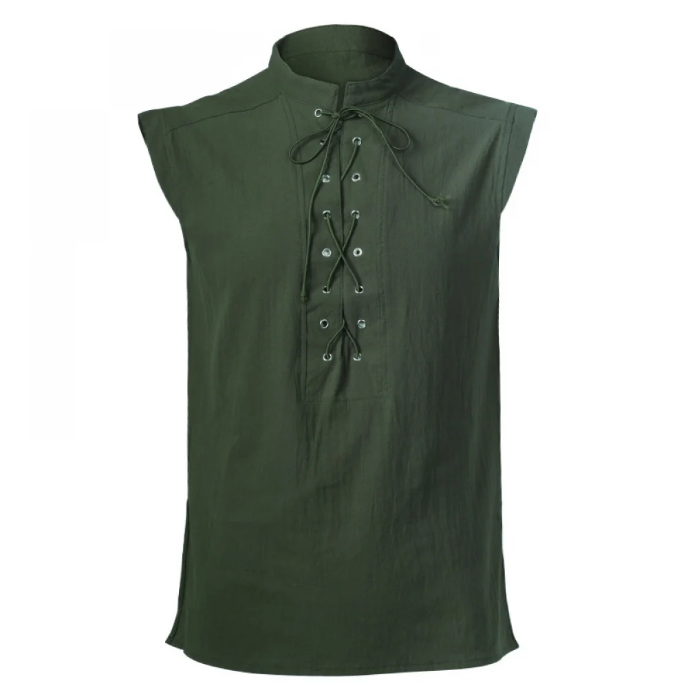thumbnail image 1 of Camisa sin mangas bárbara para hombre, pirata, renacentista, vikingo, steampunk, medieval, gótica, celta, ropa, disfraces de Halloween, 1 of 4