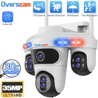 Overscam 35MP 30X Zoom White WiFi Camera 4Screens 7Lens Outdoor Wireless PTZ Security Cam Auto Tracking CCTV Surveillance Camera 1
