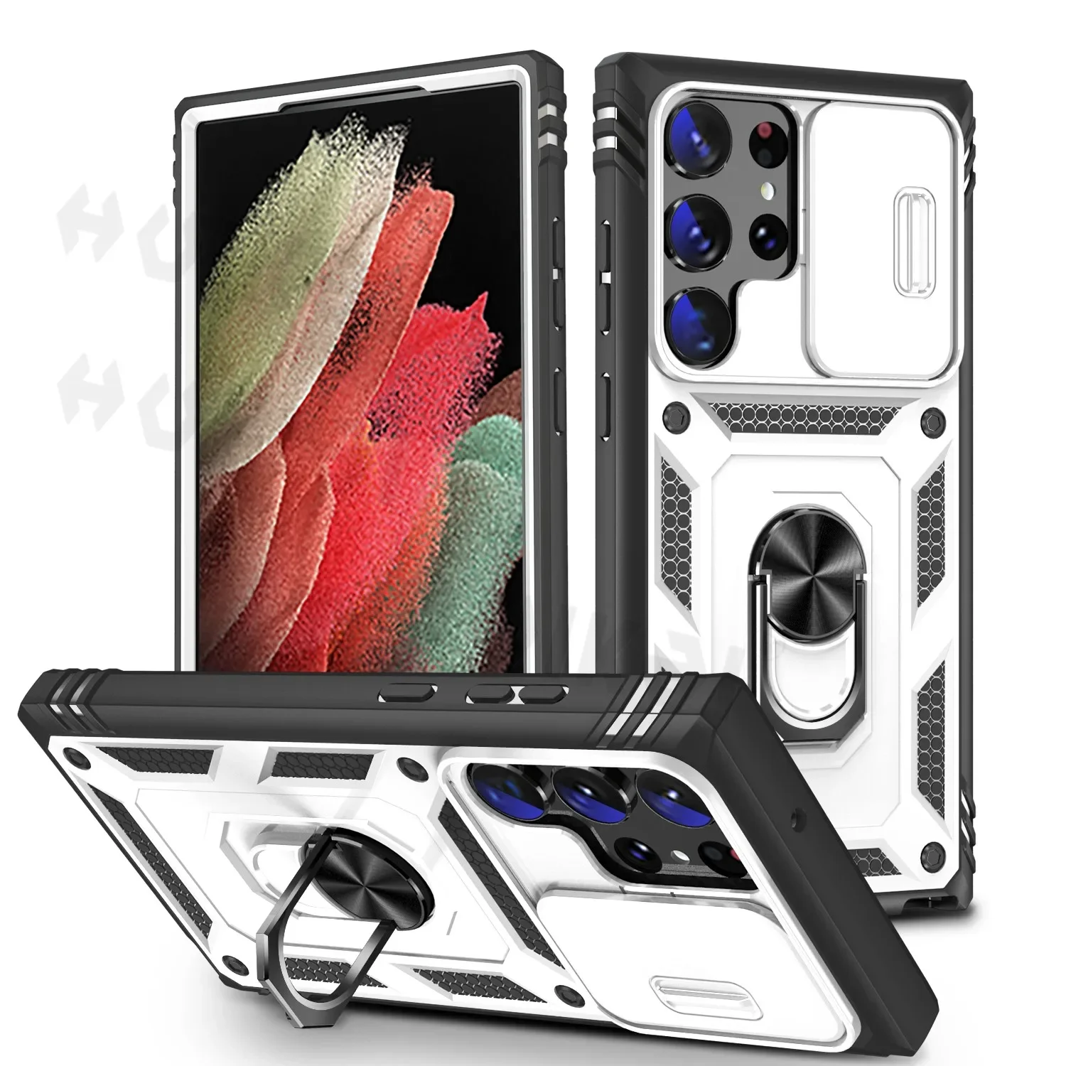 thumbnail image 1 of Camera Slide Lens Case For Samsung Galaxy S24 Ultra S23 Ultra S22 Plus S23 FE S21 A14 A54 A52S A34 Protective Grade Rugged Cover, 1 of 5