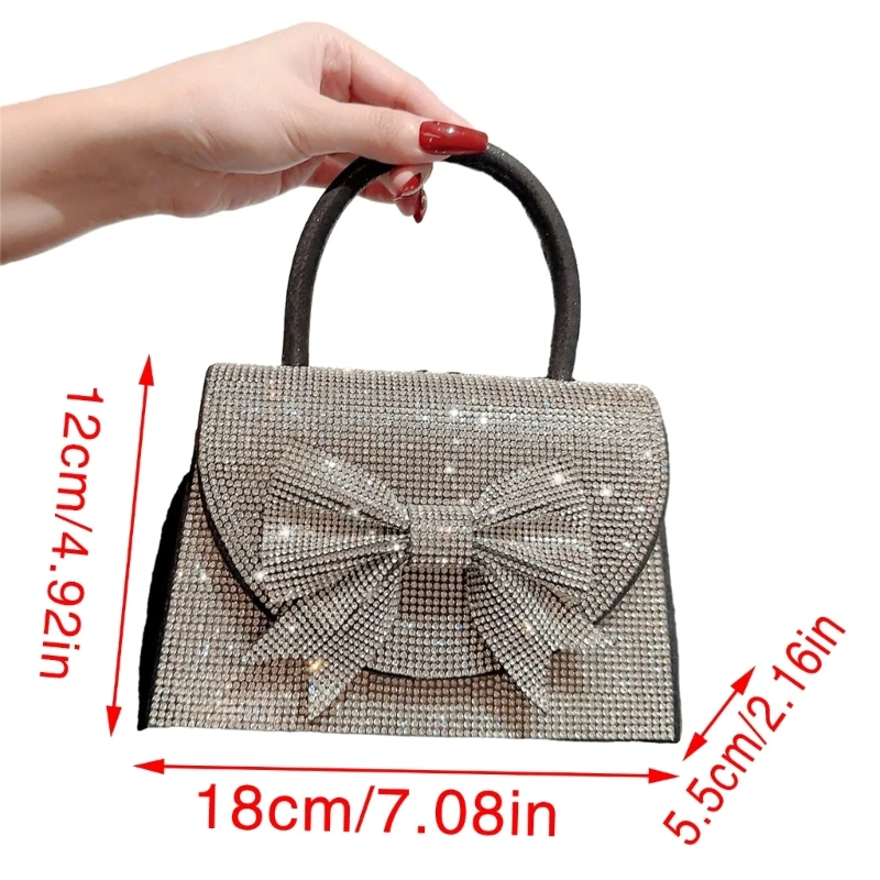 Bag Small Handbag for Women Elegant Evening Purse with Dazzlings Accents E74B