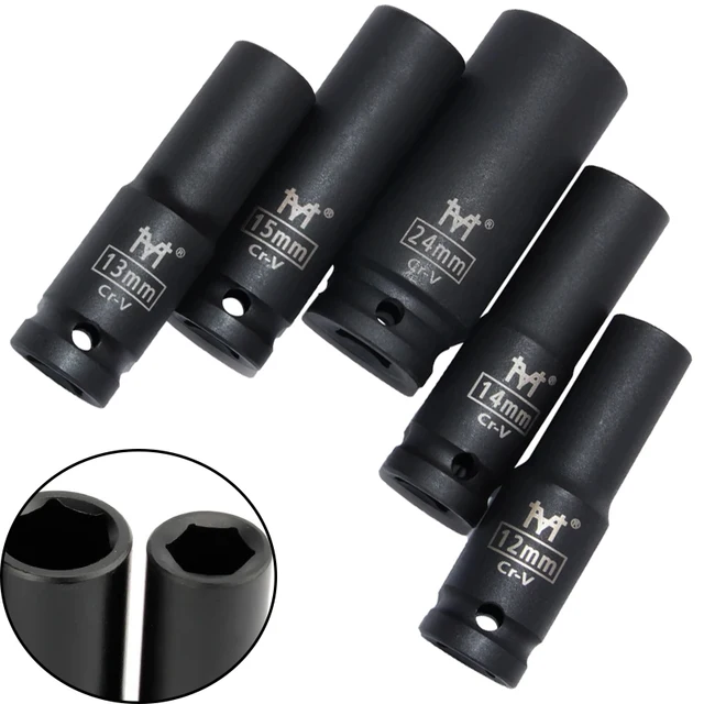 1/2" Inch Drive Deep Impact Sockets Metric Air Pneumatic Socket Wrench Head 10-38mm Standard Durable Car Auto Truck Repair Tools