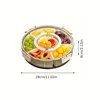 Rotating Snack Tray with Lid and Handle - Multi-Compartment Fruit and Vegetable Serving Platter,Durable PP Material rolling tray 4
