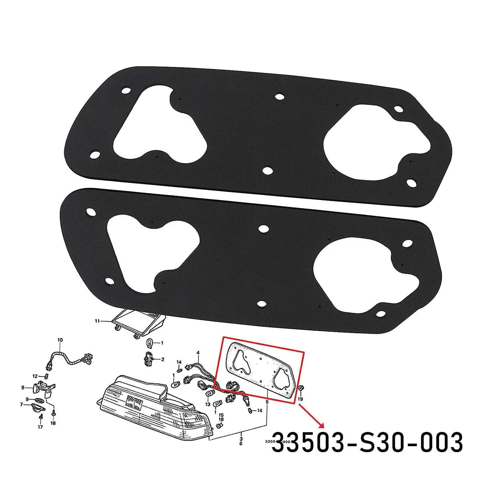 2 PCS Car Accessories Taillight Gaskets Set Gaskets Seals Replacement Parts For Honda Prelude 5MT Base ﻿