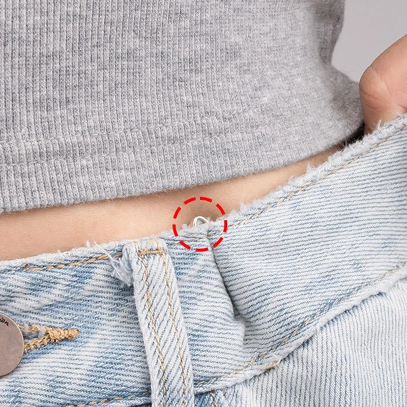 1pc Tighten Waist Buckle U-shaped Adjustable Snap Button Jeans Buttons No Trace Detachable Pants Clips Clothing Accessories Tool 2