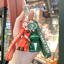  Fashion Cute Animal Charm Key Ring Trend Couple Bag Car Pendant Accessories Keychain Creative Mechanical Cat Key Chains 