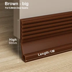 Door Bottom Sealing Strip - Windproof, Dustproof, Noise - Reducing Weatherstrip - 1M (Brown - B)