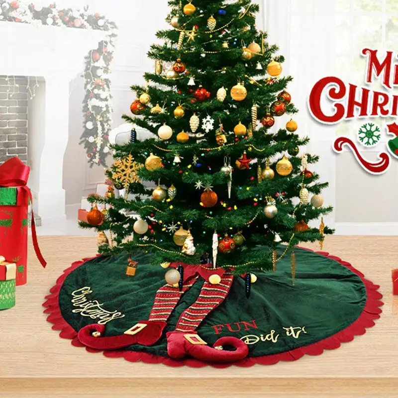 60/90cm Christmas Tree Skirt Fairy Legs Christmas Tree Skirts Decor Mat for Under