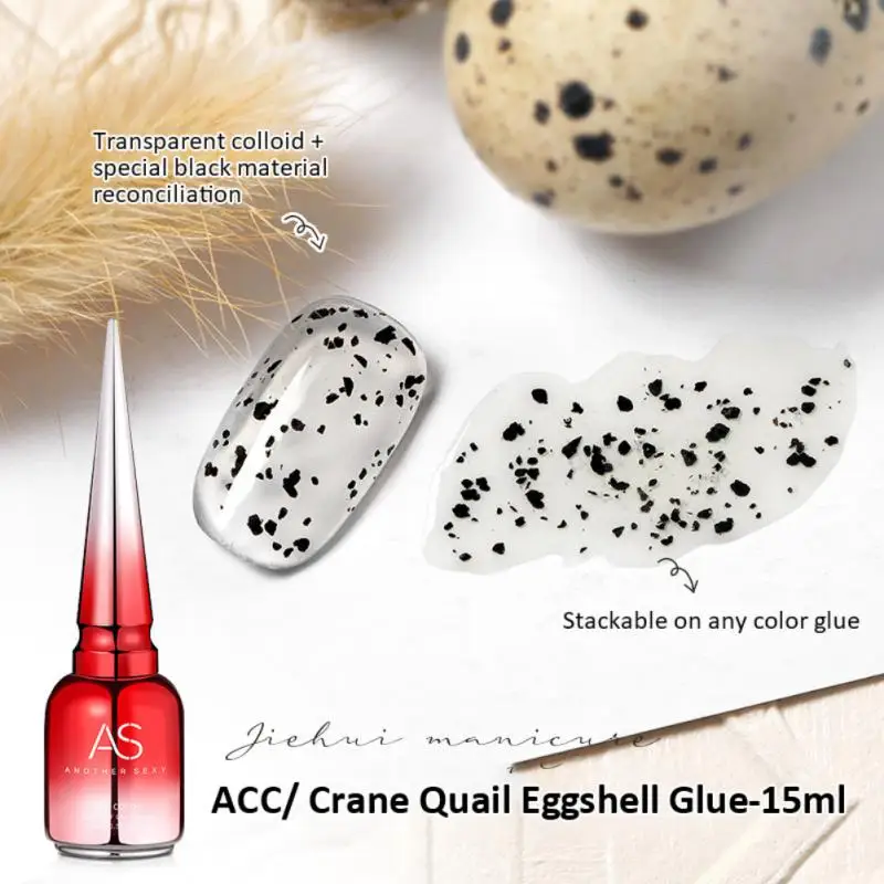 

15ML Eggshell Nail Polish Egg Painting Gel Colors Semi Permanent UV LED Glue Quail Spot Glue Varnish Nails Art Gel Nail Charms