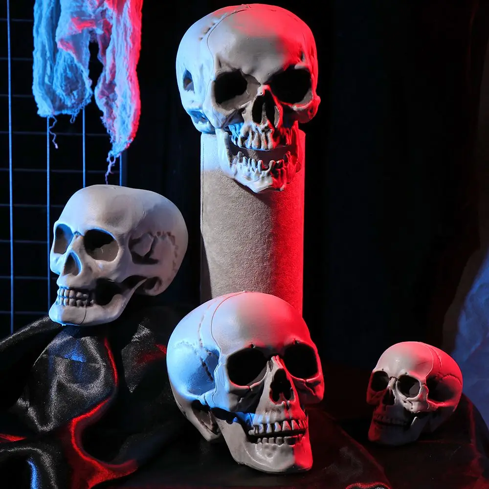 1 Stück hochwertige Schädel kopf alle Größe menschliches Skelett Halloween-Stil Foto Requisiten hängen schreckliche Home Party Dekor Spiel zubehör – Detail 10