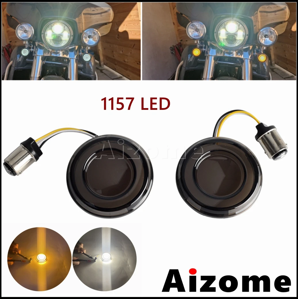 

Unviersal 2 inch Motorcycle 1157 Bullet Style LED Turn Signal Light For Harely Touring Sporster Dyna Softail Fat Boy 2002-2021
