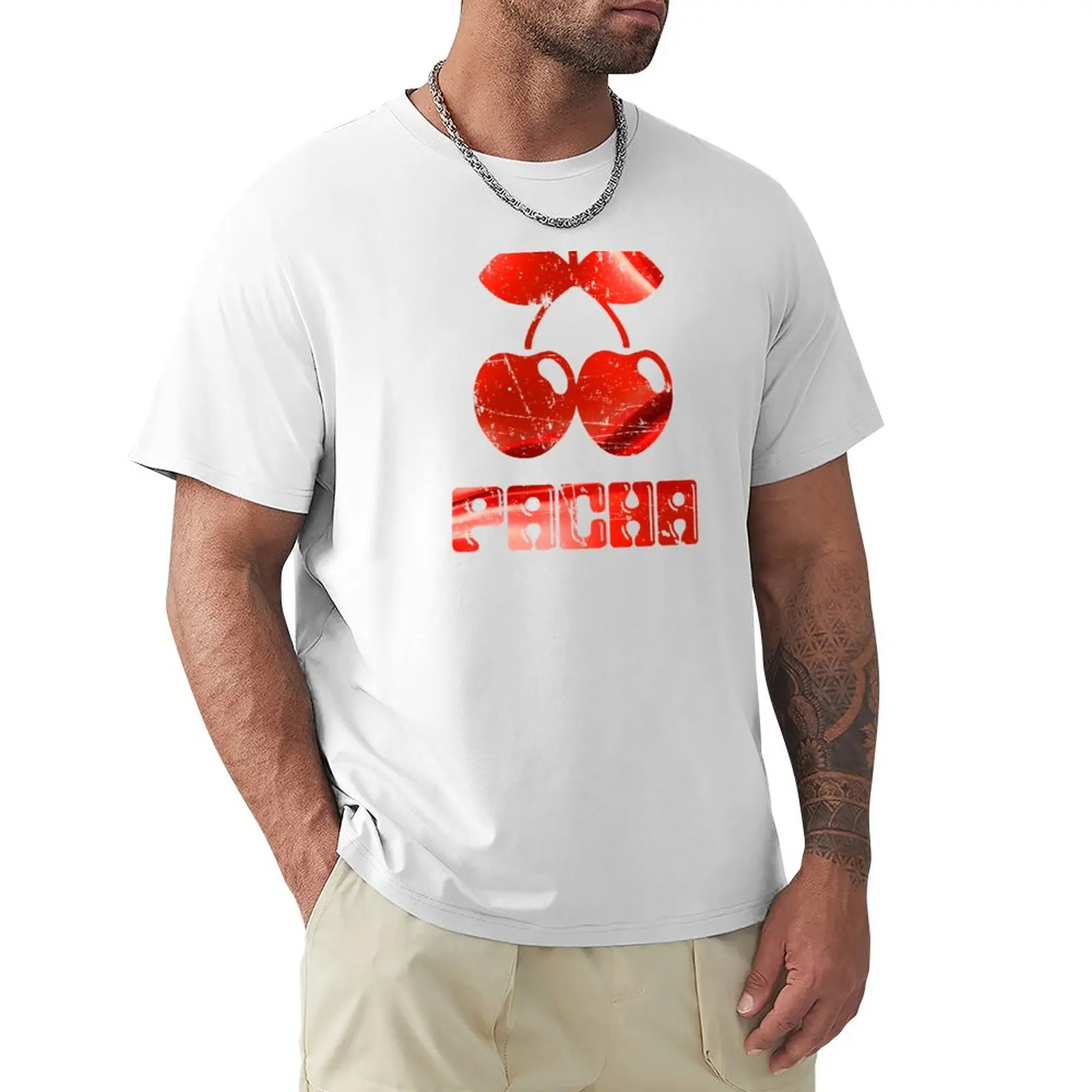 Pacha Club Ibiza: Modello Rosso Vintage Club Legend By La French Touch T-Shirt Abbigliamento Vintage Top Magliette In Cotone Da Uomo