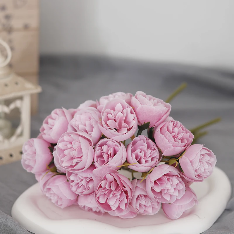 27 رؤساء الورود الوردية الفاوانيا الزهور الاصطناعي...