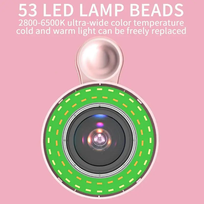High-definition Fill Light Macro Fill Flash Light Portable Selfie LED Ring Flash Light Selfie Lamp Universal Ring Clip Light