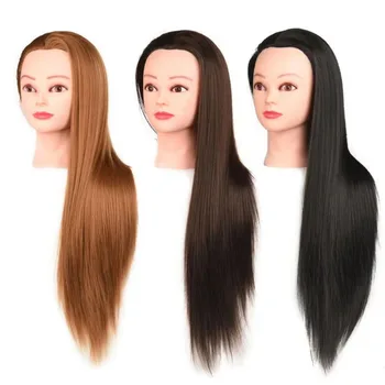 Testa di allenamento testa di manichino da 24 pollici manichino per lo Styling dei capelli cosmetologia testa di bambola in fibra sintetica modello di allenamento per parrucchieri