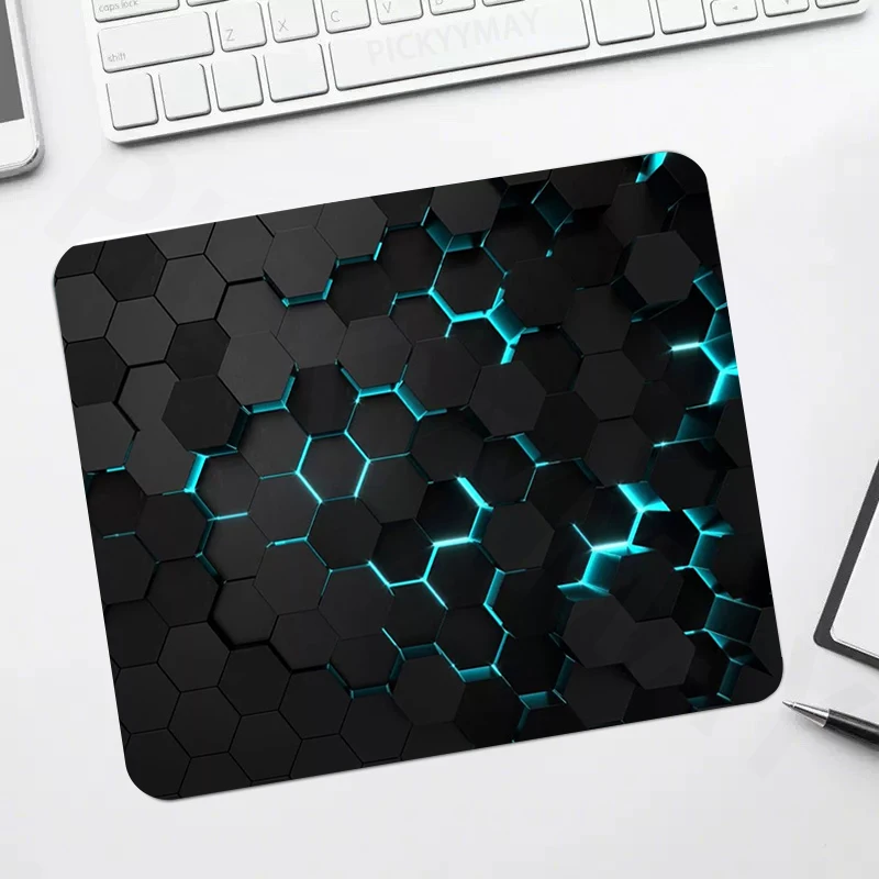 

Gamer Mousepad Small Geometric Mouse Pad Locking Edge Mouse Mat Natural Rubber Desk Rug PC Desk Mats Design Mousepads