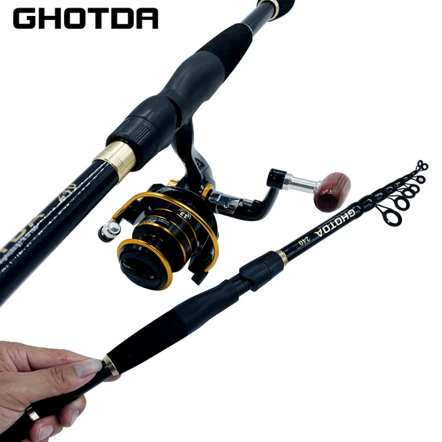 1.5m/1.7m Telescopic Fishing Rod fishing rod full set Spinning Reel Tackle  Set For Saltwater and Freshwater - AliExpress