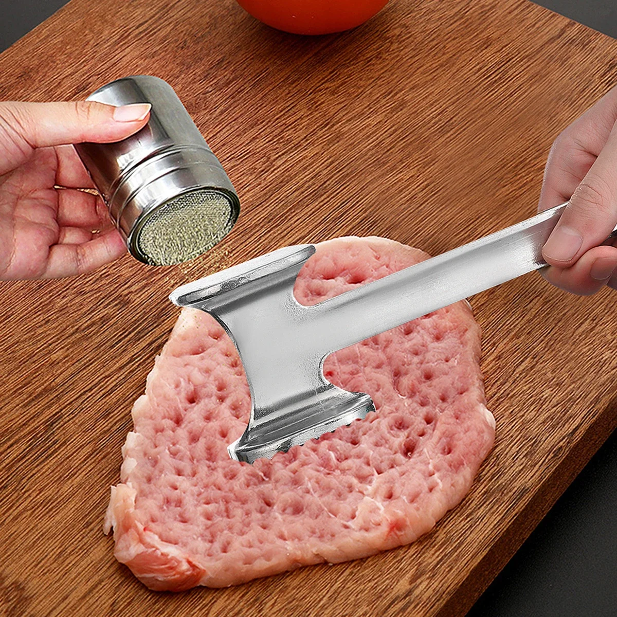 Home Single Side Hammer Aluminum Alloy Steak Hammer Pine Meat Pork Chop Single Side Pork Chop meat tenderizer hammer