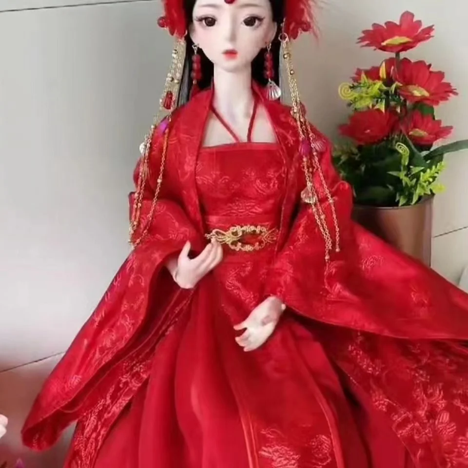 

1/3 BJD doll clothes 60cm doll skirt red wedding gift wedding dress
