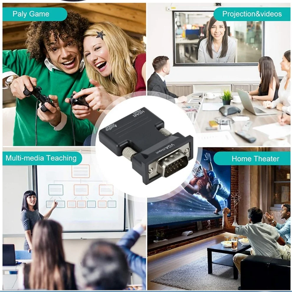 LccKaa 1080P HDMI-VGA ȯ , PC ƮϿ   VGA-HDMI ȣȯ , HDTV Ϳ